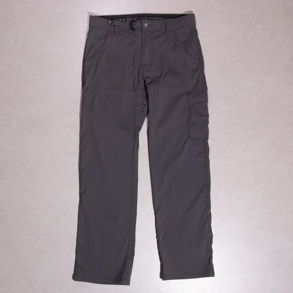 Prana Stretch Zion Pants Gray Roll Up Hiking Outdoor Cargo Utility Men's 32x32 - Picture 1 of 10